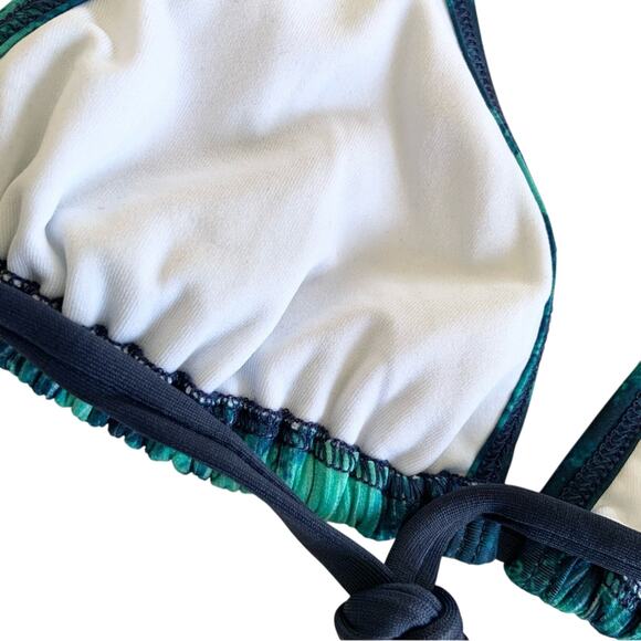 Yandy Two Piece Teal & Blue Tie Dye Bikini Set Adjustable Medium NEW WITH TAGS - Picture 6 of 14